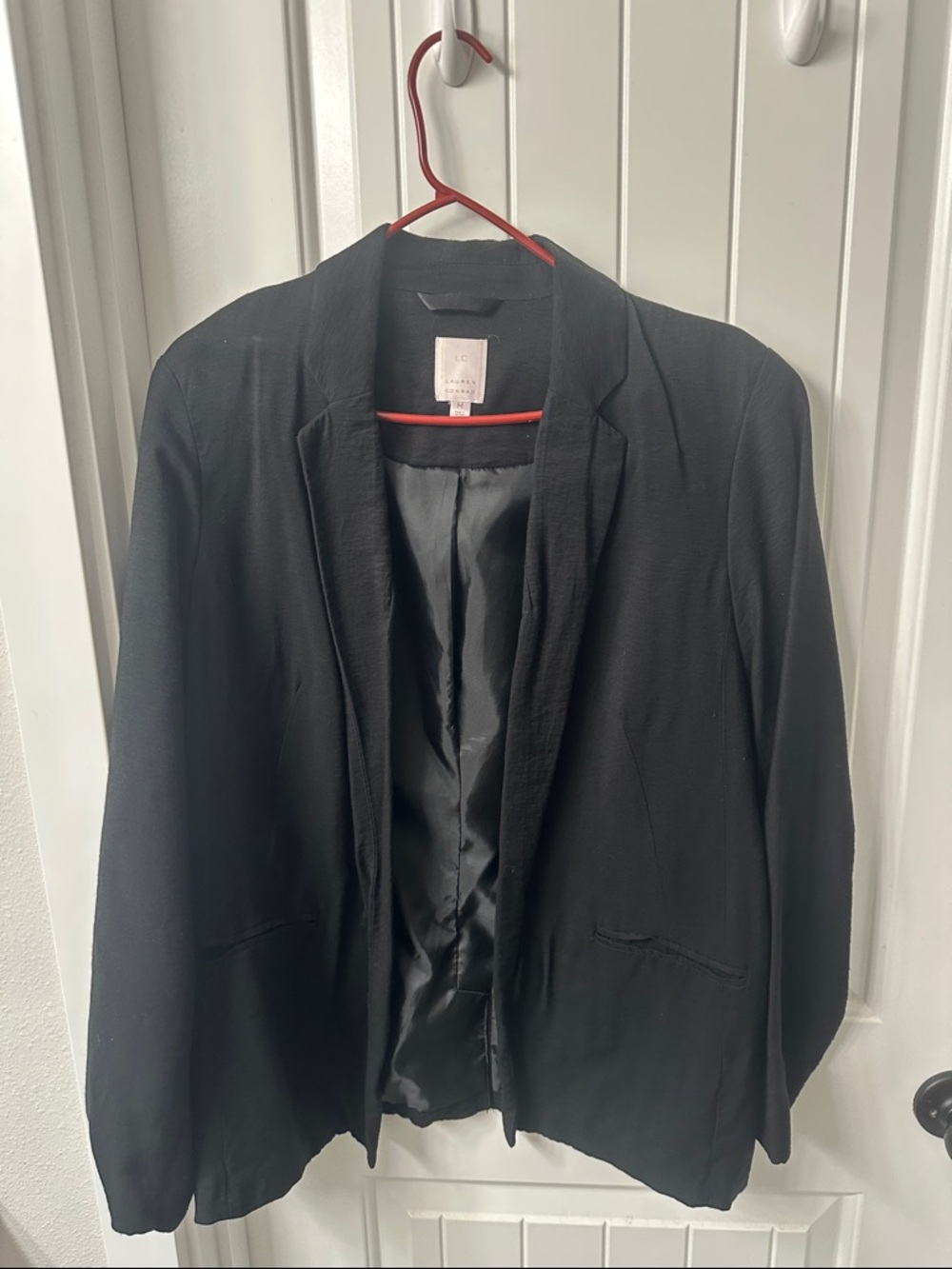LC Lauren Conrad Black Open-Front Jacket